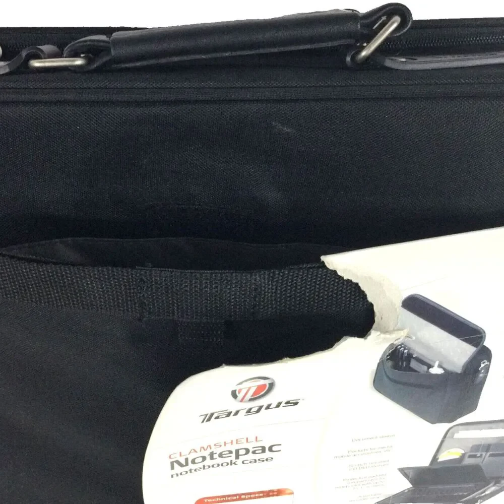 Targus Laptop Bag - Black - Clamshell Notepac - Padded - Messsenger- 15.4